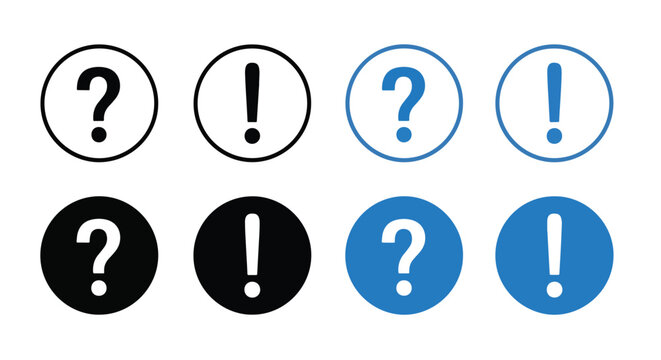 Help and alert question exclamation mark icons - Modern style icon. Vector icon set. Glyph and solid icon set. Icon vector. Flat Design Icon. line icon set