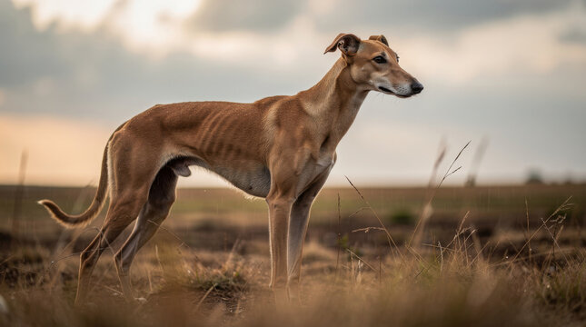 Chippiparai Dog Low Angle Plains Wildlife Telephoto Shot Natural Frame Copy Space