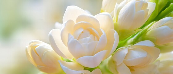 Obraz premium Soft white petals form delicate flower cluster