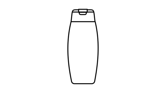 Minimalist Shampoo Bottle Vector Icon with Editable Stroke. Clean Outline Illustration of a Cosmetic Container for Hair Care, Soap, or Lotion, Scalable Line Art Design on White Background.