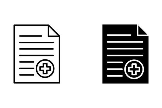 Patient record icon in line design. patient record, medical data, health report, clinical file, documentation on white background vector. Patient record editable stroke icon