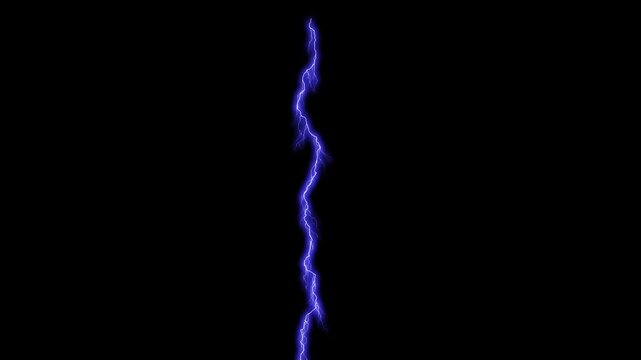 Lightning glow strike isolated black backgrounds 3rd rendering