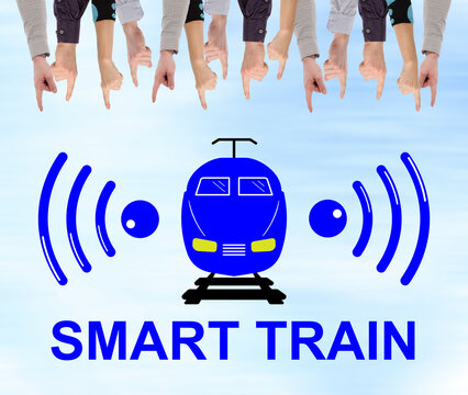Smart train concept on a wall