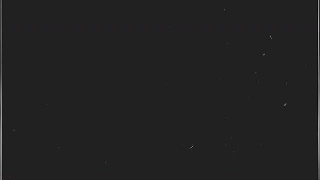 Old damaged film texture with dust particles scratches and subtle grain on dark vintage background for overlay and video editing