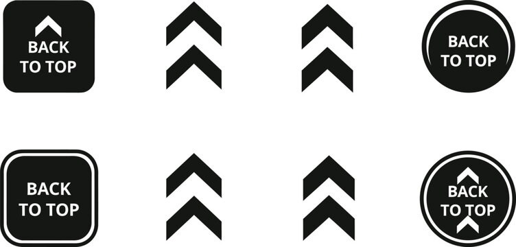 Back to top vector icon set modern arrow designs for websites ui ux premium quality graphics