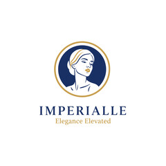 Fototapeta premium Woman face portrait logo illustration.