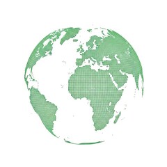 Fototapeta premium Green Dot Globe Illustration Earth Map