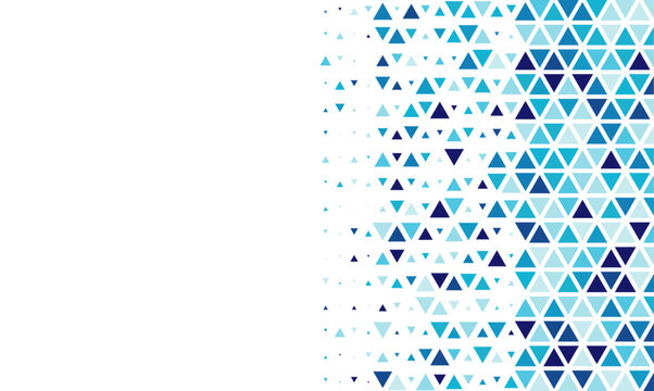 Abstract triangle geometric background with blue pattern and right side layout