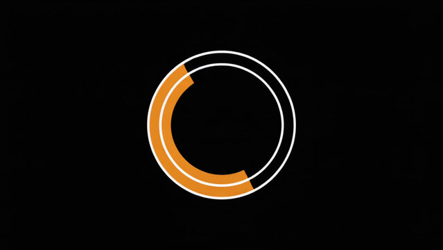Animated orange progress loading circle on a black background, digital animation, looping