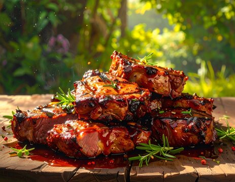 Grilled Pork Chops with Rosemary