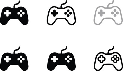 controller set of gaming controller icons cable outline © AIcon Vector