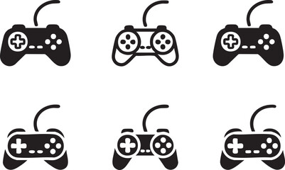 controller gamepad icon collection flat monochrome symbols © AIcon Vector