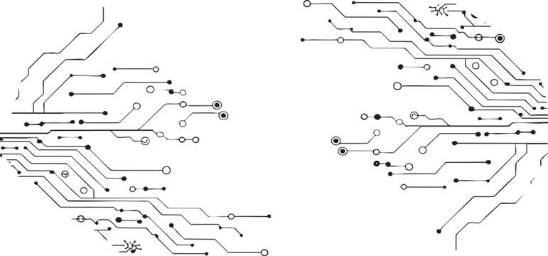 circuit board pattern vector background with central blank space