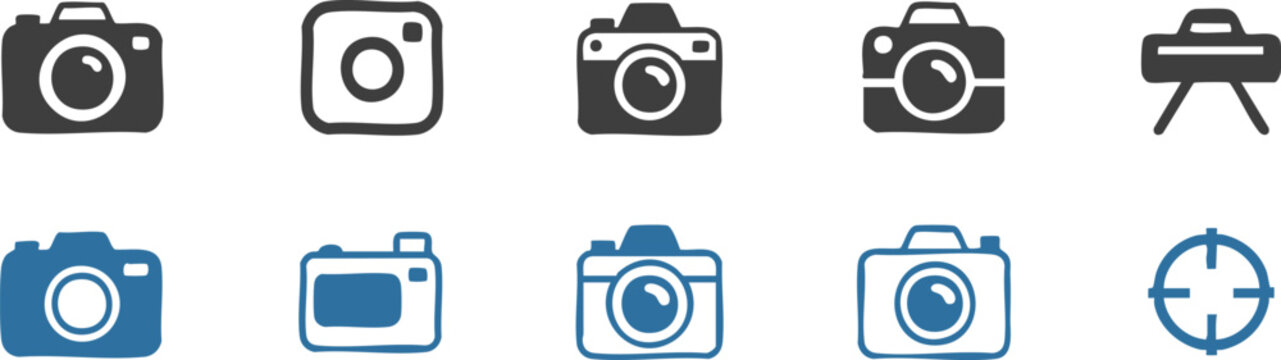 camera vector icons camera lens focus target ui symbol set