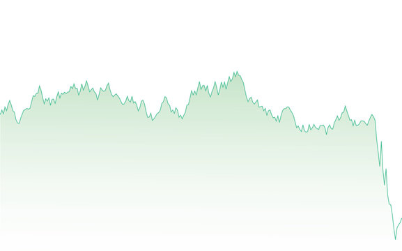 Minimalist area chart showing fluctuating data trends with soft pastel green gradient fill style