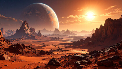 Mars Planet Landscape Exoplanet