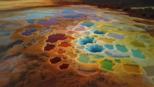 Chromatic Terraces of a Geological Wonder