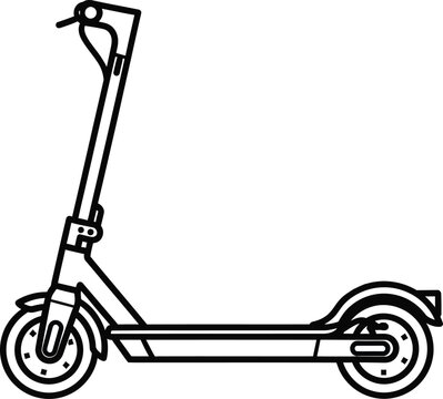 Electric scooter silhouette a modern urban transportation icon in black and white
