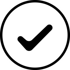 Check tick mark icon, sketch doodle brush marker checklist symbol wrong right circle. vector notification icons for user interface design, featuring a checkmark for success, default designs. © Nazeeran