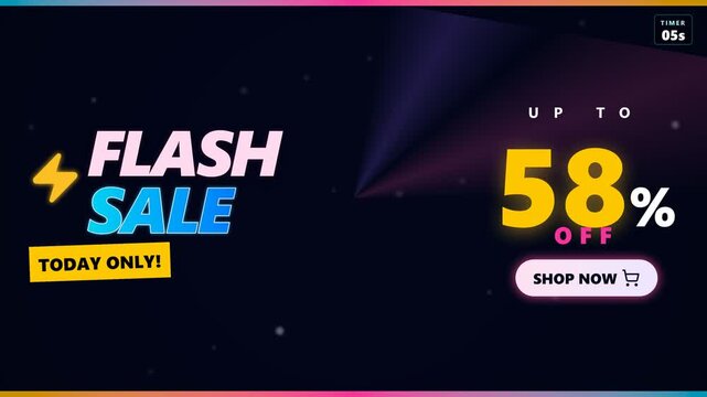 Flash Sale Today Up to 90 Percent Off Shop Now Animated Background