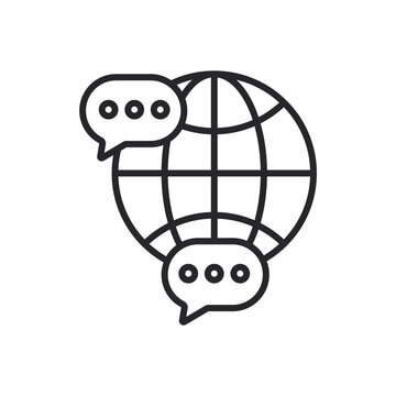 language icons outline and Flat Style,transparent background