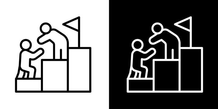 Motivational Support Icon Of Line Black And White Style Vector Illustrationn