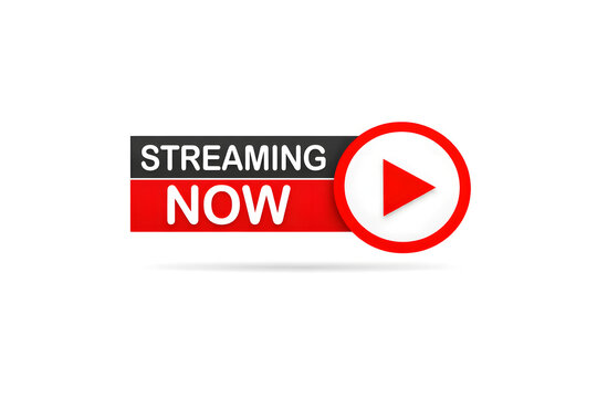 Streaming now play button icon for online video