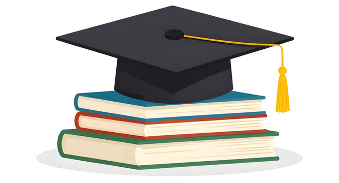 education icon, stack of books, graduation cap, academic symbol, learning concept, school books, knowledge icon, university symbol, college education, study materials, student icon, library books, edu