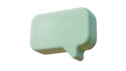Obraz premium Soft pastel green speech bubble, isolated on transparent background