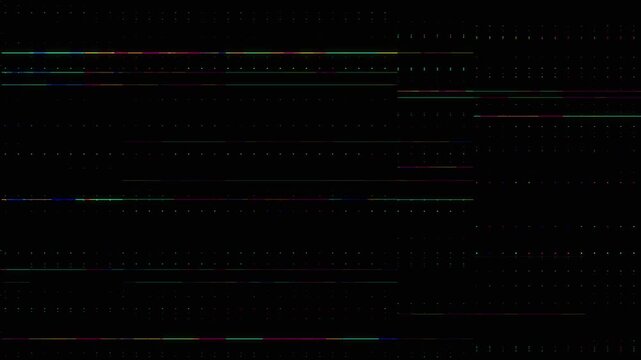 Thin Digital Glitch Lines and Dots Pattern, Futuristic Data Noise Animation, Minimal Cyber Tech Background Loop