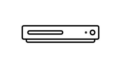 Minimalist Gaming Console Vector Icon with Editable Stroke. Sleek Horizontal Video Game System Outline Illustration for UI, Web Design, and Gaming Apps. Clean Black Line Art on White Background. © Subodh