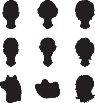 Cute animal silhouettes cat dog rabbit monkey bird fish cartoon style playful cute.