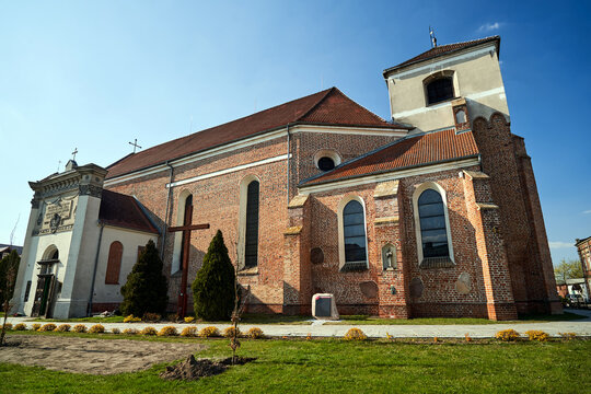 Brick, historic, Gothic parish church in Lwowek