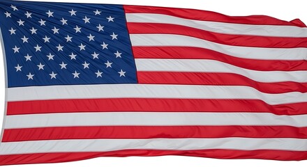 Fototapeta premium American flag waving on white background for 4th of July celebrations and USA patriotic events