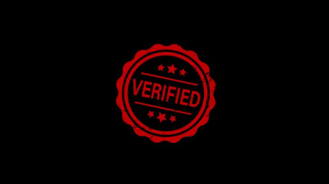 Verified stamp animation green screen background, approval badge seal motion graphic, business verification mark video, quality check confirmed symbol, certification stamp animation 4K