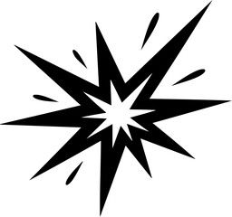 Obraz premium Explosion, starburst, burst, blast, black, icon, vector graphic