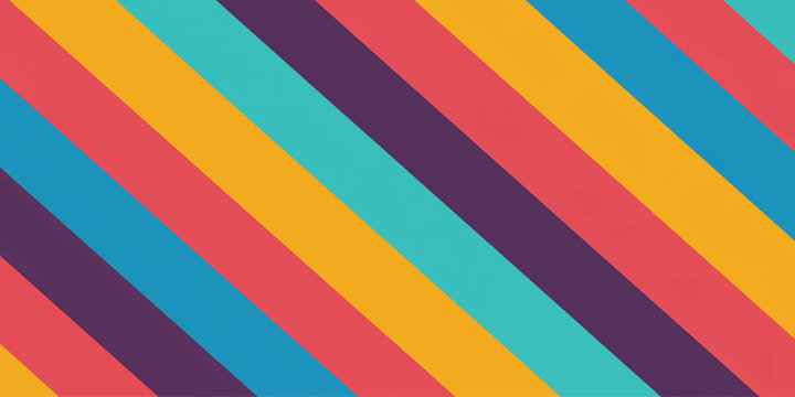 Colorful retro striped background with bright rainbow lines and textured grunge pattern