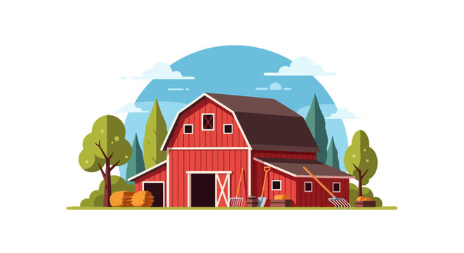 Farm Barn House Clipart