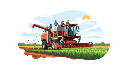 Fototapeta premium Combine Harvester in a Field.