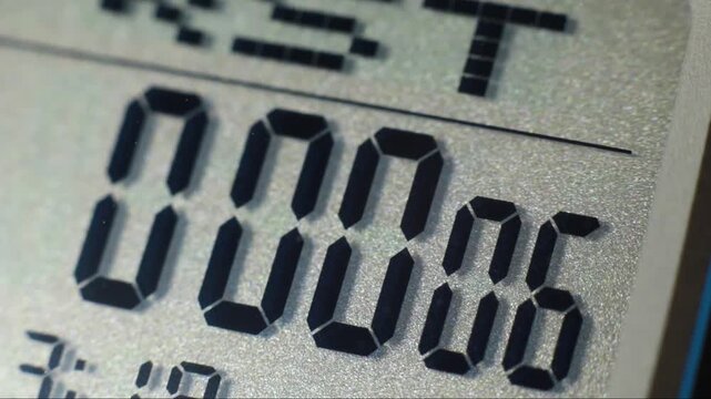Digital timer and stopwatch running on a digital watch lcd display