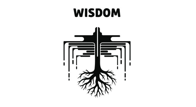 Tree of wisdom illustration shows digital roots connecting to a modern data structure.