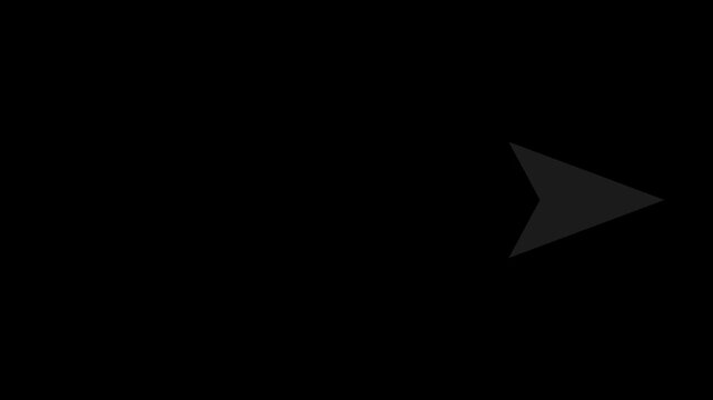 Minimalist white three arrows animation, shades of grey motion graphics, sequential upward pointers, black background