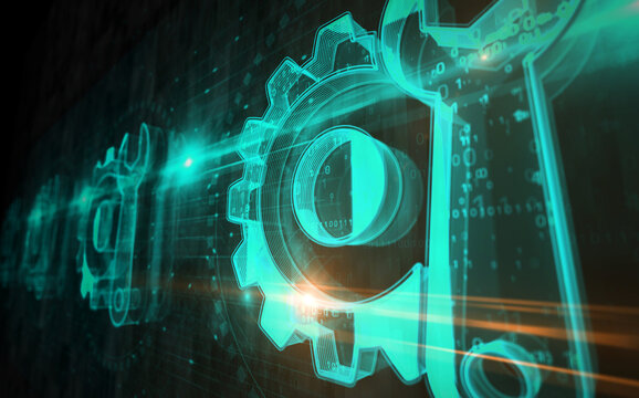 Setting maintenance management symbol digital concept 3d illustration