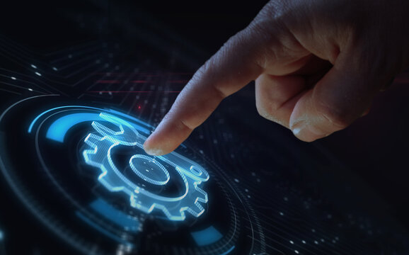 Setting maintenance management symbol digital 3d finger touch