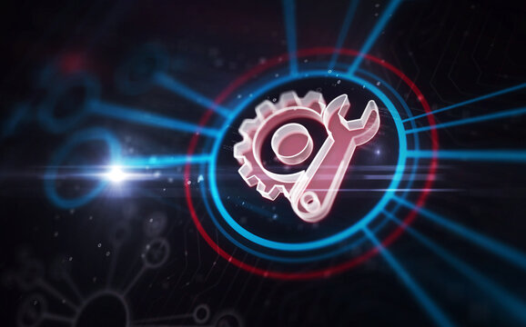Setting maintenance management symbol digital concept 3d illustration