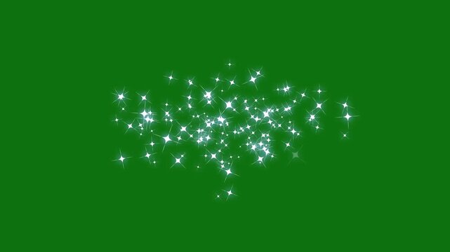 4k glitter sparkle shine stars trail burst animation on green screen, white twinkling particles animation, 2d flat sparkle effect overlay, twinkling magic line twinkle starlight, shine stars blast