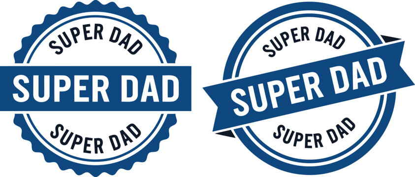 Super Dad Seal Badge Vector Set for Father's Day Cards, Gifts, and Decorations