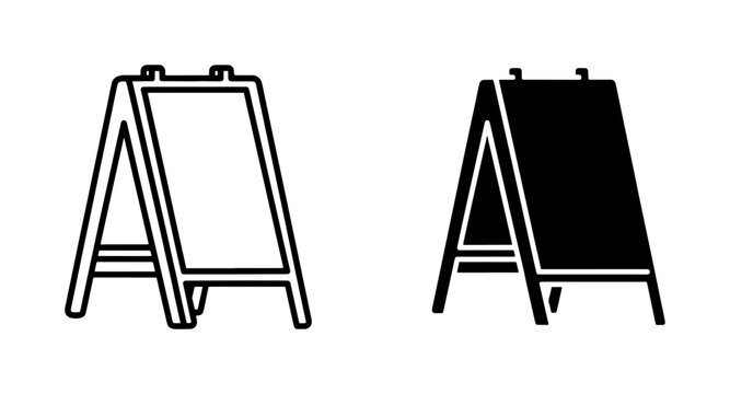 Sidewalk Sandwich Board Icon Set