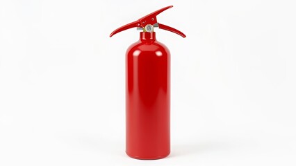 Obraz premium Red Fire Extinguisher Isolated on White Background - Fire Safety Equipment
