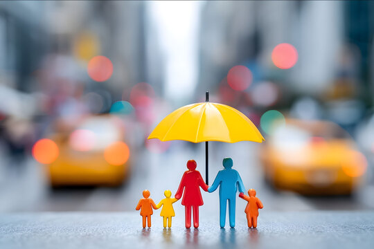 Life insurance and family protection concept showing financial security beneficiaries and longterm coverage Represents stability future planning income prot